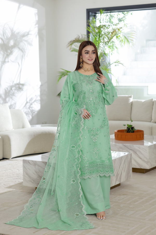 MINTARA - Semi-Stitched Ayudhiya Net (Fresh Mint)