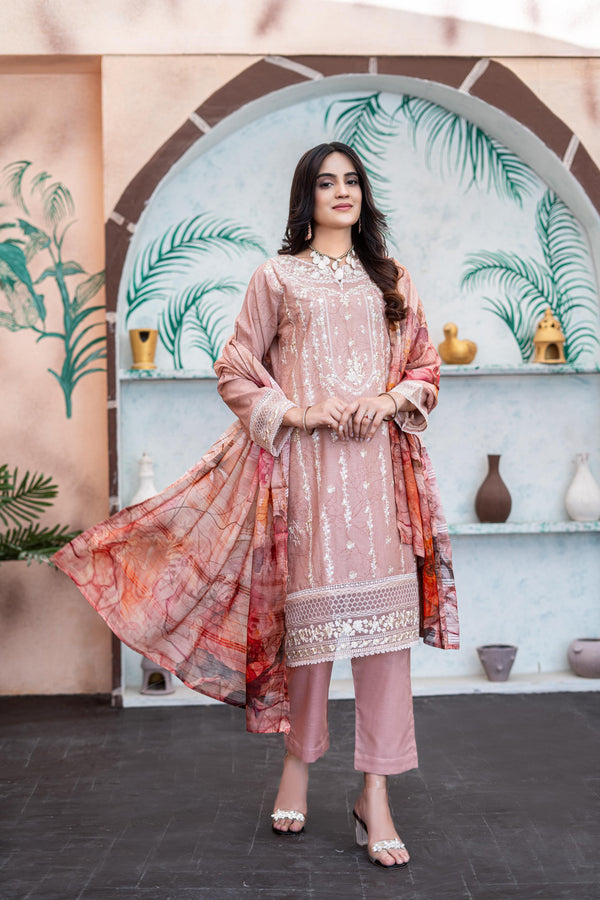 L UMER TEXTILE New Stitched Fancy Embroidered Chikankari Lawn - Fancy Printed Dupatta Collection