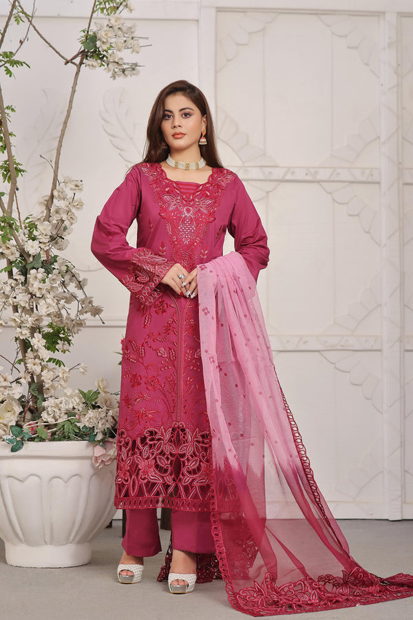 Semi Stitched 3 Pcs Embroidered Chikankari & Laserkari Lawn Collection