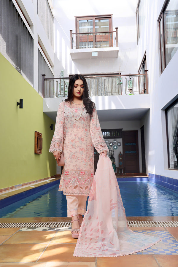 Stitched Fancy Embroidered Chikankari Lawn