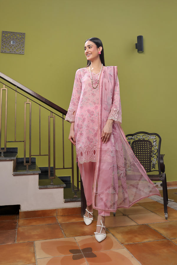 Stitched Fancy Embroidered Chikankari Lawn