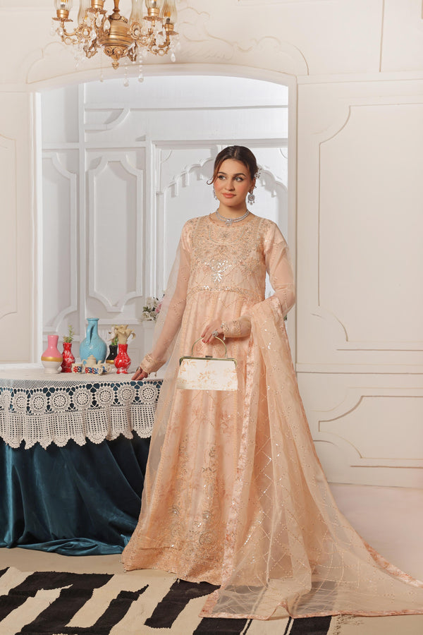 Launching New Semi stitched 3 PC Luxury Embroidered Organza Maxi Collection 2025