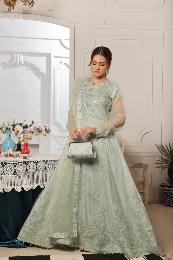 Launching New Semi stitched 3 PC Luxury Embroidered Organza Maxi Collection 2025