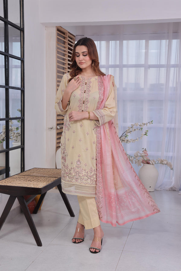 New Stitched 3 Piece Embroidered  BanaDora Lawn Collection