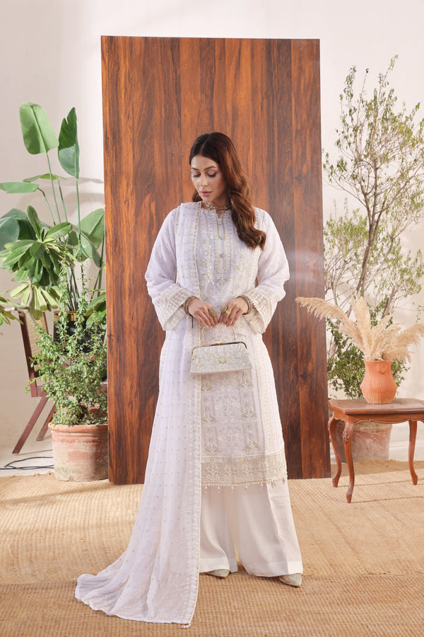 RIWAYAT – Off-White Luxury Embroidered Chiffon Collection