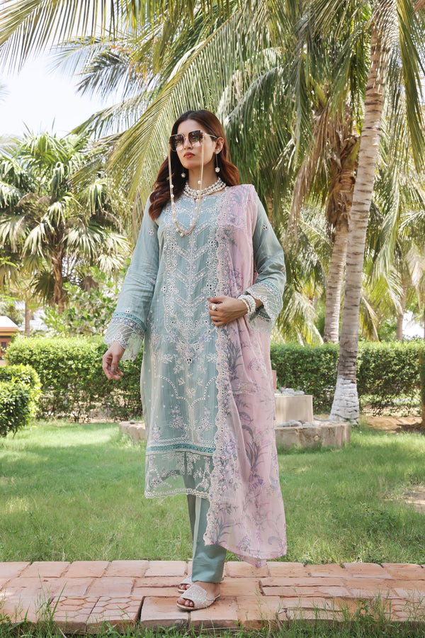 SILVANA - Ready-To-Wear 3-Piece Premium Heavy Chiken-Kari Embroidered Bana Dora Lawn Collection