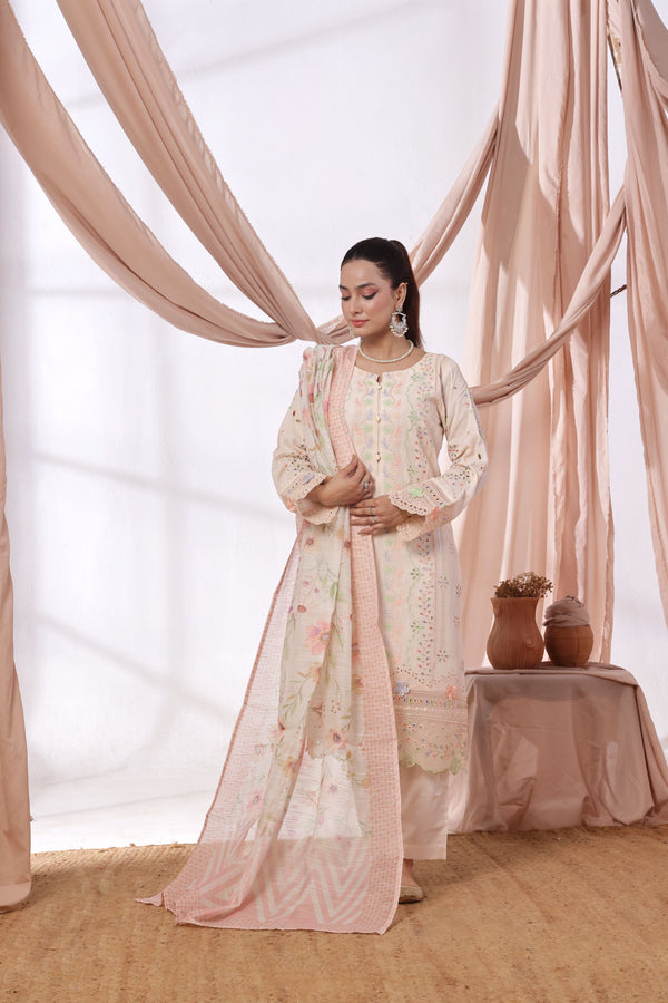 PARIZAI – Stitched Jacquard Lawn Elegance with Munnar Dupatta