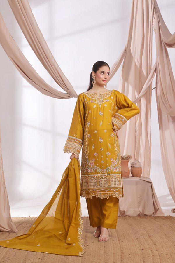 PARIZAI – Stitched Jacquard Lawn Elegance with Munnar Dupatta