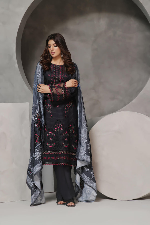 Semi Stitched 3 Pcs Luxury Embroidered  Khaddar Collection