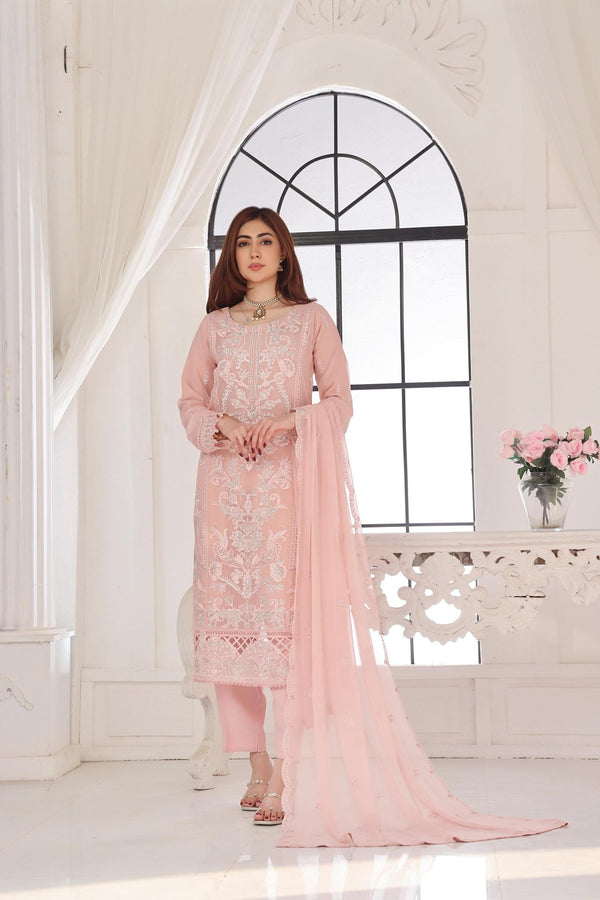 New Stitched 3 Piece Luxury Embroidered  Chiffon Collection