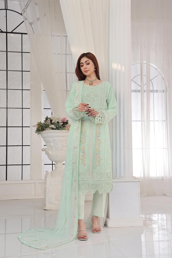 New Stitched 3 Piece Luxury Embroidered  Chiffon Collection