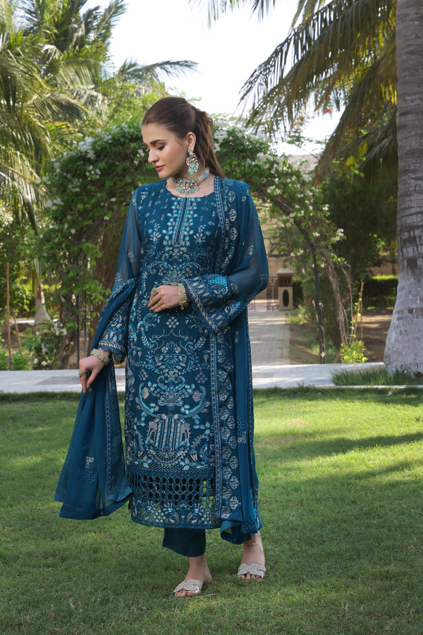 Semi-Stitched 3-Piece Luxury Embroidered Chiffon Collection
