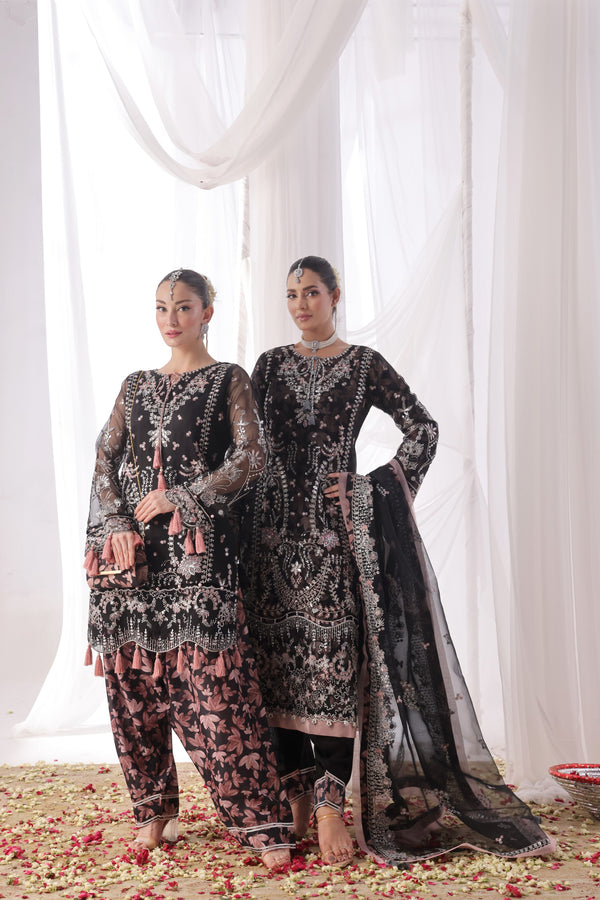 ILĀĀN – Luxury Unstitched 3 Piece Embroidered Organza Dress