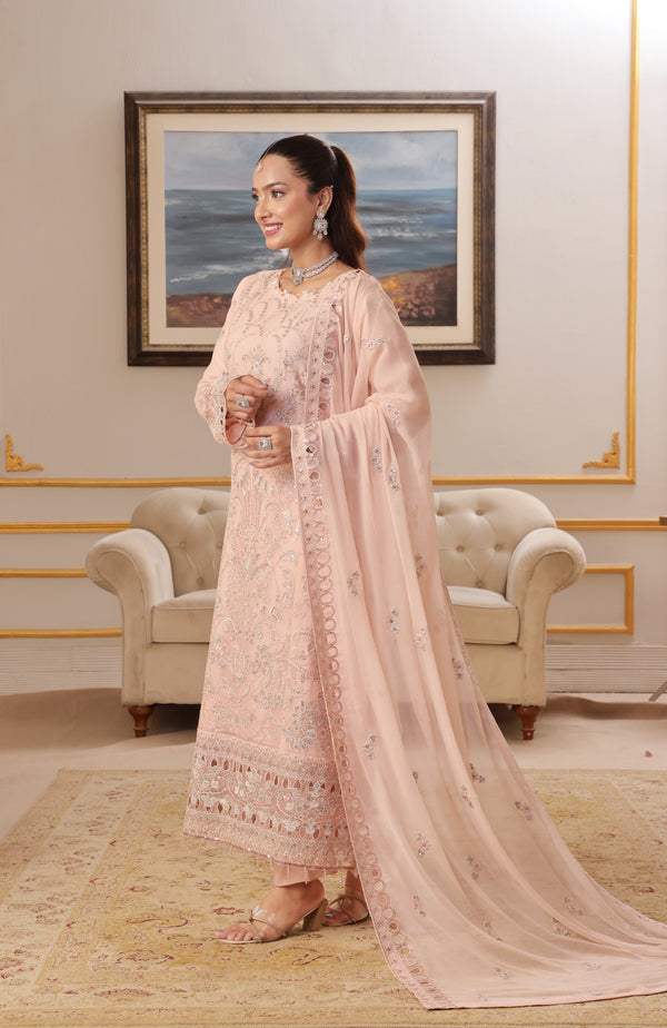 SUKAINA Semi-Stitched 3-Piece Luxury Embroidered Chiffon Collection