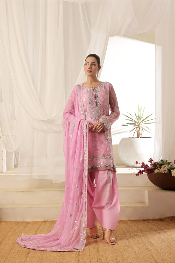 TASBEENA Semi-Stitched 3-Piece Luxury Embroidered Digital Printed Chiffon Collection