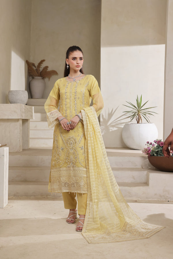 JASMINE – An Elegant Statement | Semi-Stitched Khaadi Net & Organza Zari Check Collection
