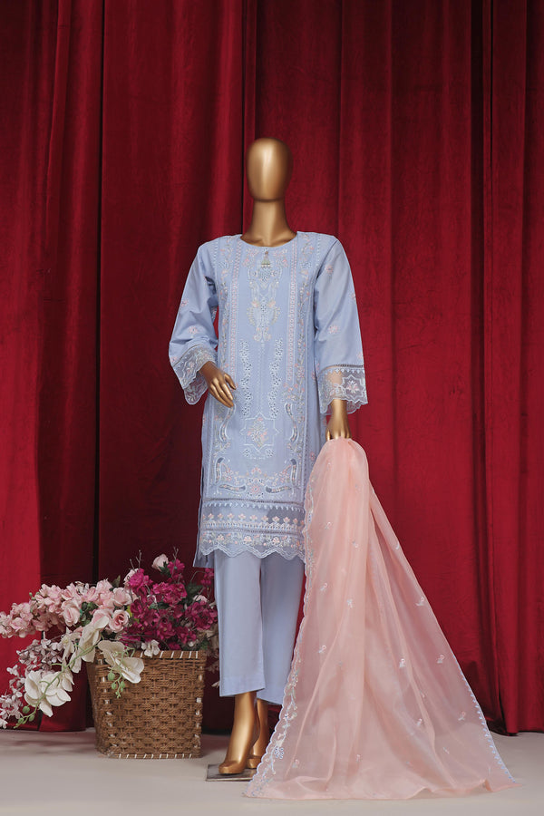 New Stitched 3 Piece Embroidered  Chikankari Cotton Collection