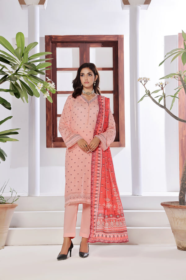 Stitched Fancy Embroidered Chikankari Lawn