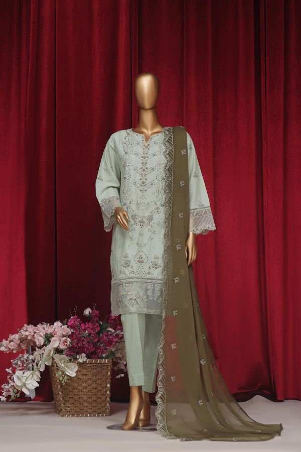 New Stitched 3 Piece Embroidered  Chikankari Cotton Collection