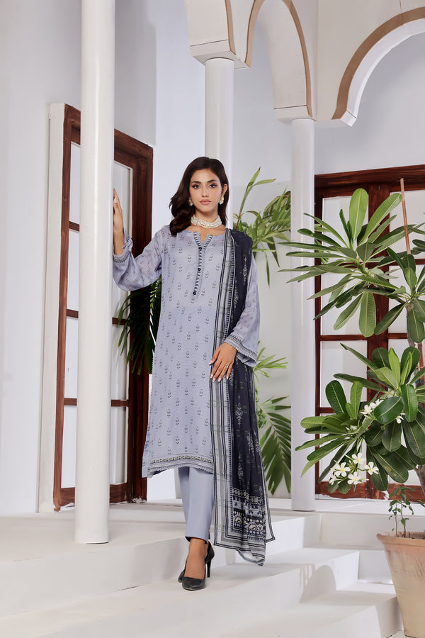 Stitched Fancy Embroidered Chikankari Lawn