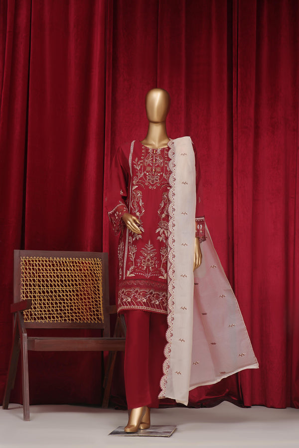 New Stitched 3 Piece Embroidered  Chikankari Cotton Collection