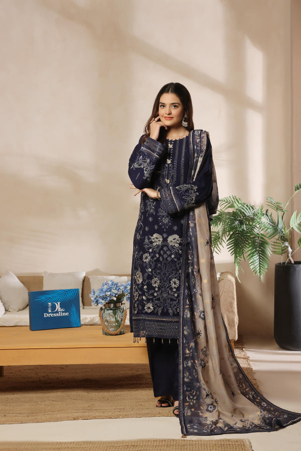 Launching New Semi Stitched 3 Pcs Embroidered Luxury Chiffon Collection