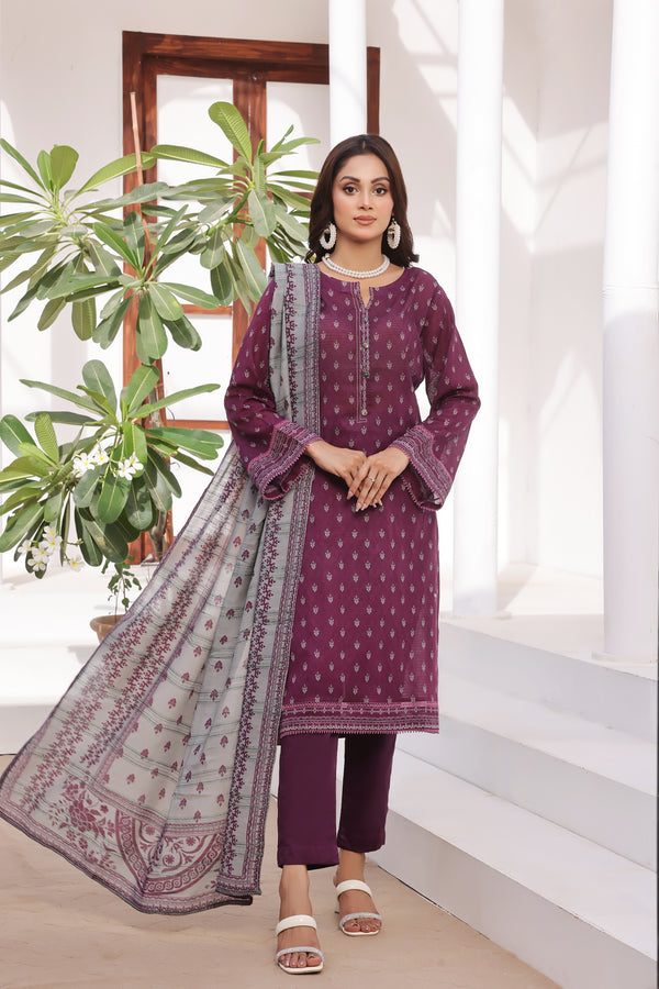 Stitched Fancy Embroidered Chikankari Lawn