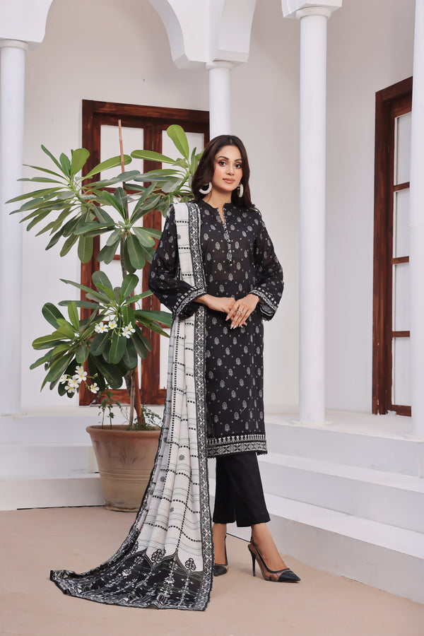 Stitched Fancy Embroidered Chikankari Lawn