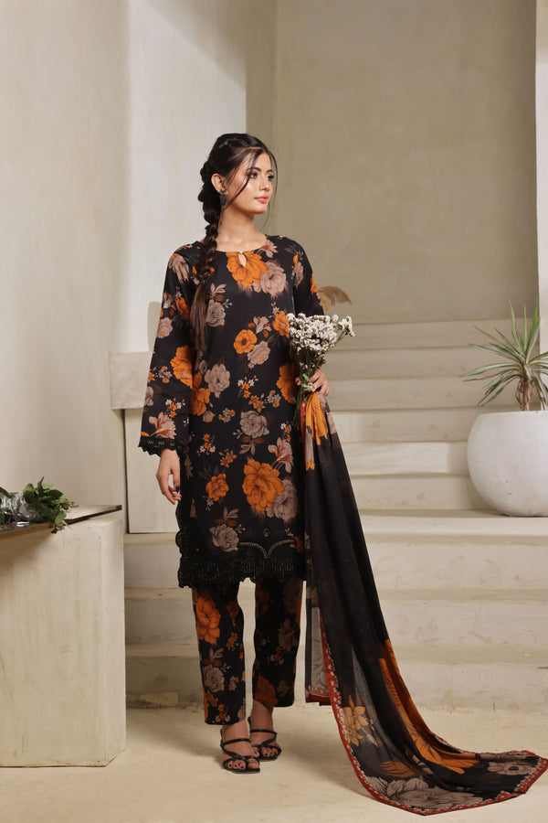 AROOBA – A Fusion of Digital Elegance | Stitched Digital Printed & Embroidered Lawn Collection with Voil Dupatta by AL UMER TEXTILE