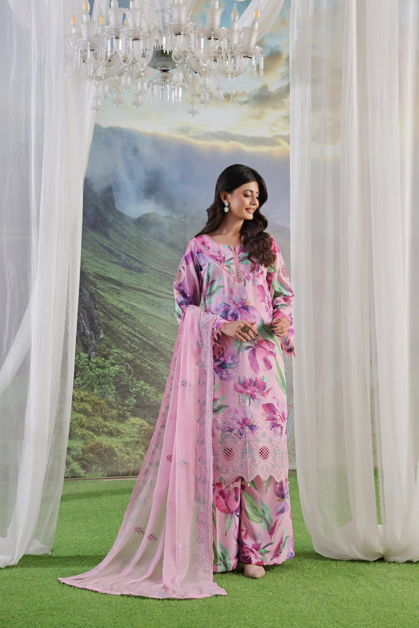 RAJBARI – Unstitched 3-Piece Premium Heavy Chiken-Kari & Cutwork Embroidered