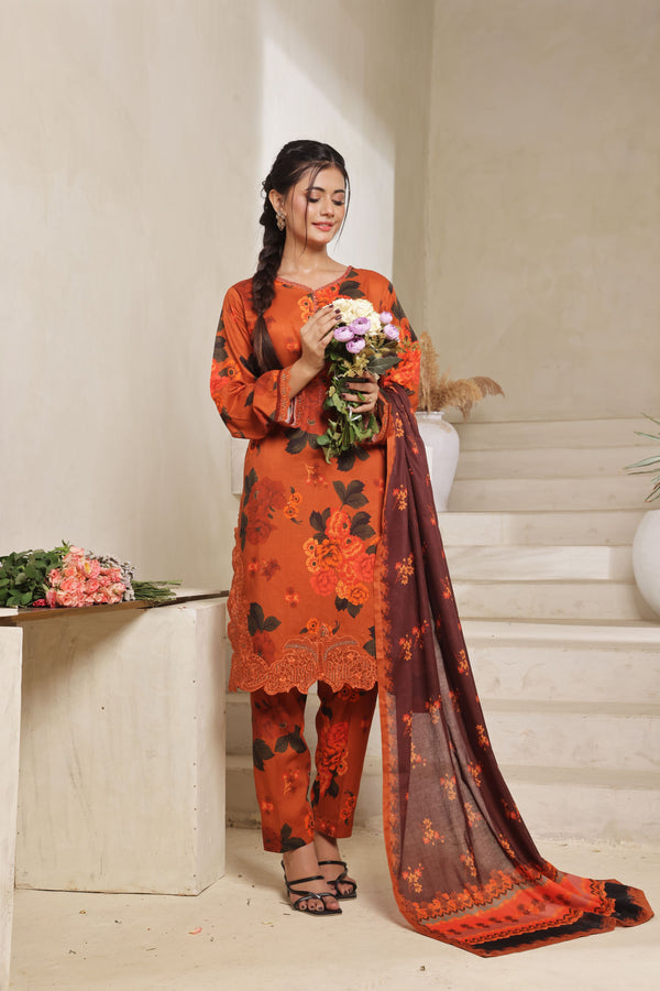 AROOBA – A Fusion of Digital Elegance | Stitched Digital Printed & Embroidered Lawn Collection with Voil Dupatta by AL UMER TEXTILE