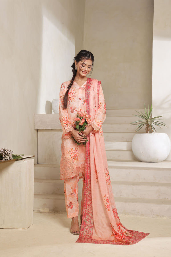 AROOBA – A Fusion of Digital Elegance | Stitched Digital Printed & Embroidered Lawn Collection with Voil Dupatta by AL UMER TEXTILE