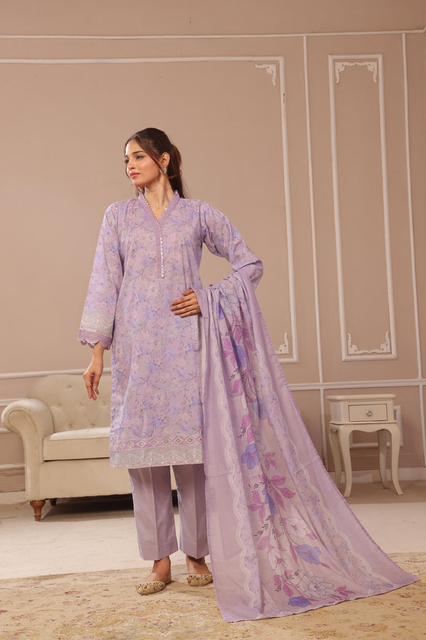 Launching New Stitched 3 Piece Embroidered print lawn Collection