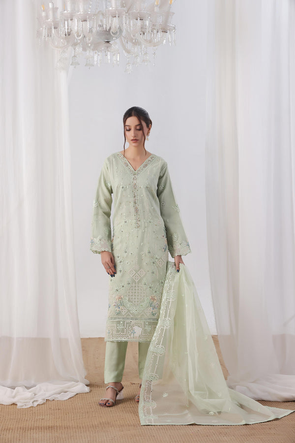 MALIKAH – Stitched 3-Piece Luxury Embroidered Organza Collection