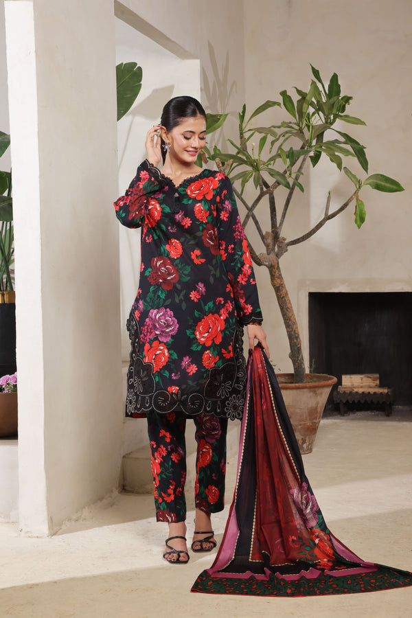 AROOBA – A Fusion of Digital Elegance | Stitched Digital Printed & Embroidered Lawn Collection with Voil Dupatta by AL UMER TEXTILE