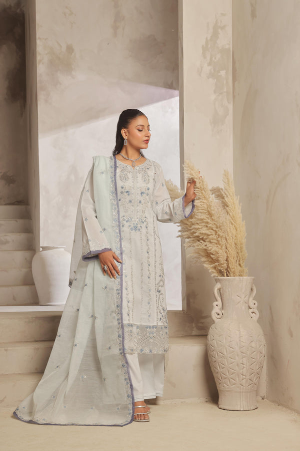 Launching New Semi-Stitched  3 Pcs Premium Embroidered Chicken-Kari Doriya Lawn Collection