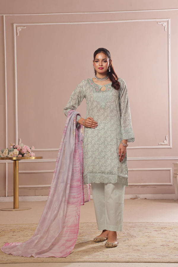 New Stitched Fancy Printed Lawn - VOIL Printed  Dupatta Collection