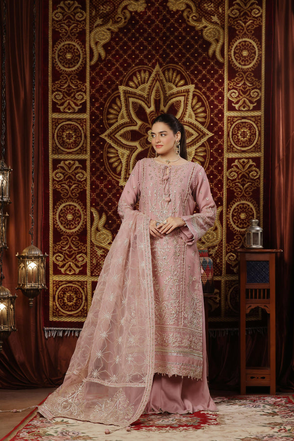 New Unstitched 3 Piece Luxury Embroidered Organza Collection