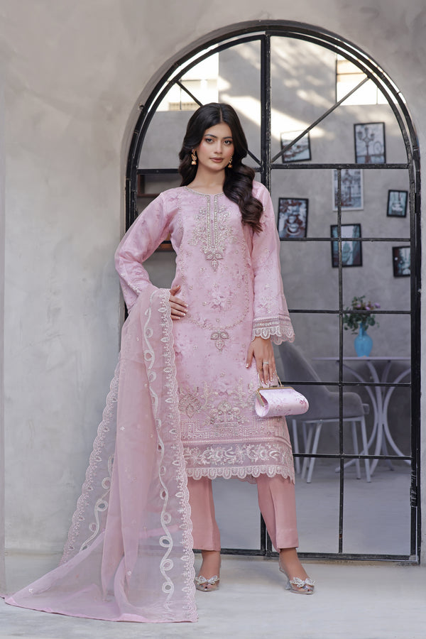 NAAIRA Semi-Stitched 3-Piece Luxury Embroidered Organza Clutches Collection