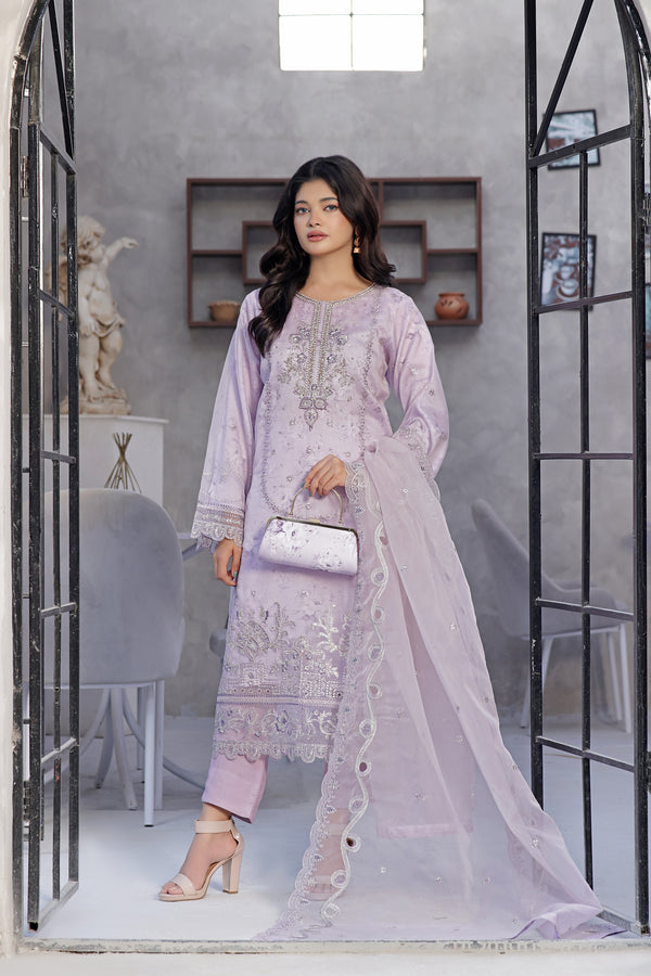 NAAIRA Semi-Stitched 3-Piece Luxury Embroidered Organza Clutches Collection