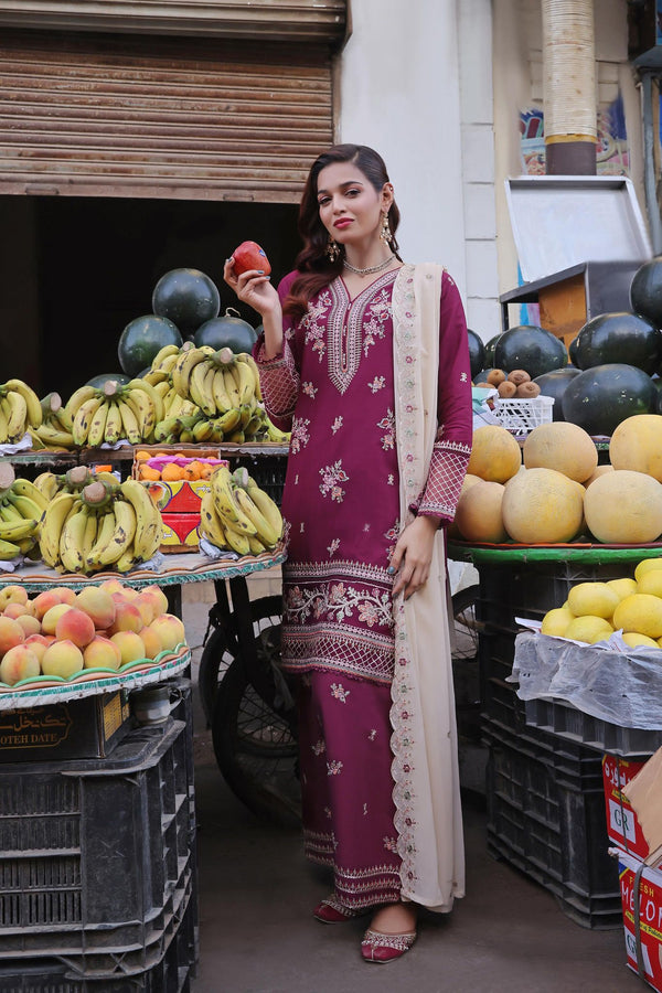 BASANT – Stitched Luxury Embroidered BanaDora Lawn Collection with Chiffon Dupatta & Embroidered Cotton Trousers