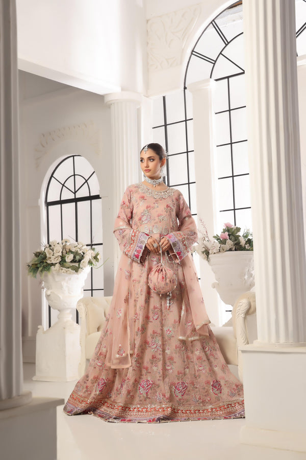 New Semi stitched 3 PC Luxury Embroidered Maxi Collection