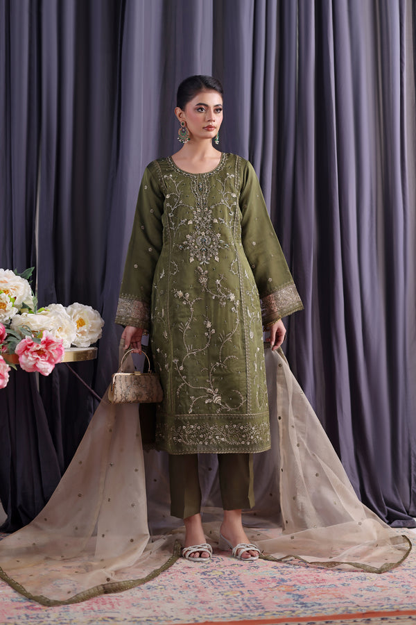 ORCHID - Organza Clutch (Forest Luxe)