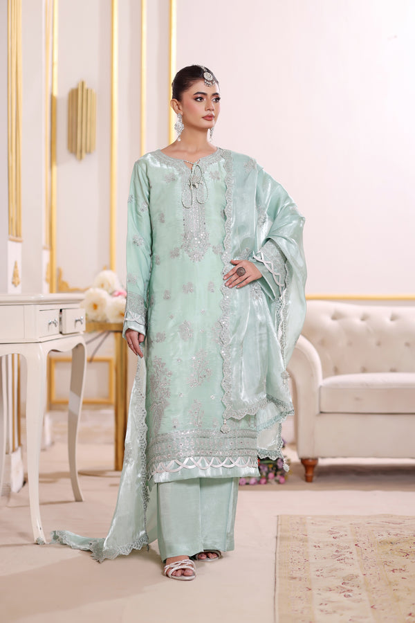 SINGHAR – Premium Shesha Silk (Mint Opal)