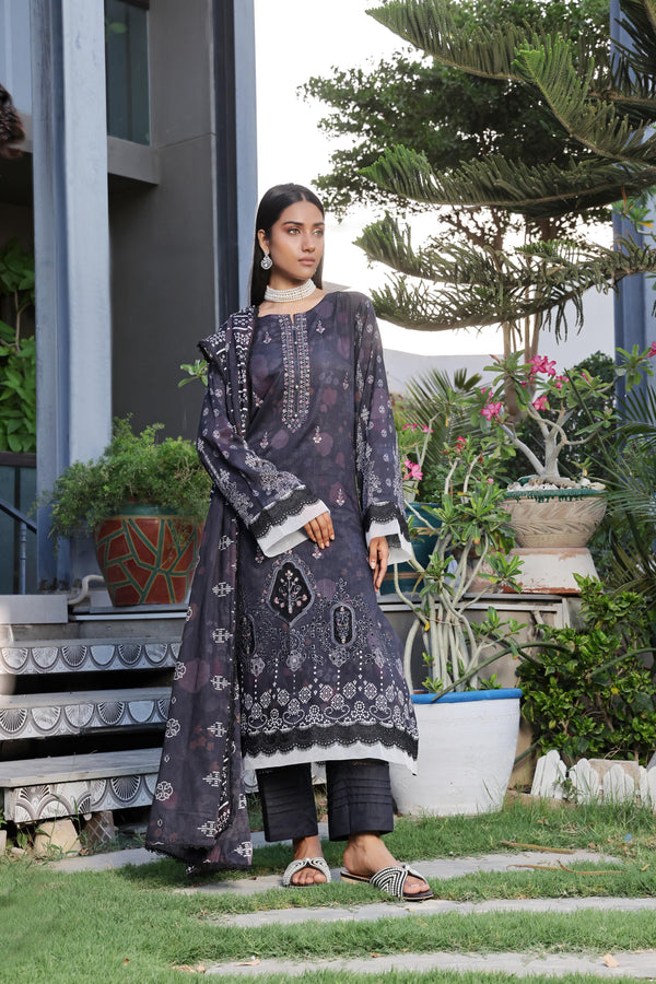 Launching New Un Stitched 3 Pcs Embroidered LaserKari Digital Printed Lawn Collection