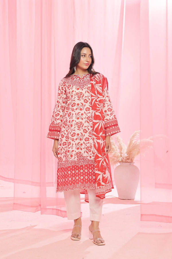 Launching New Stitched 3 Piece Embroidered print lawn Collection