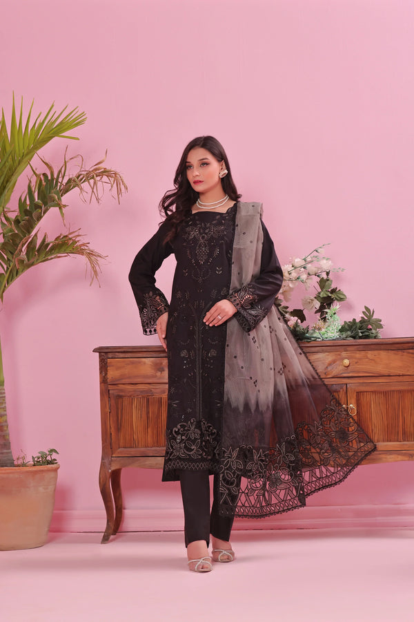 Semi Stitched LaserKari & Chikankari Embroidered Lawn