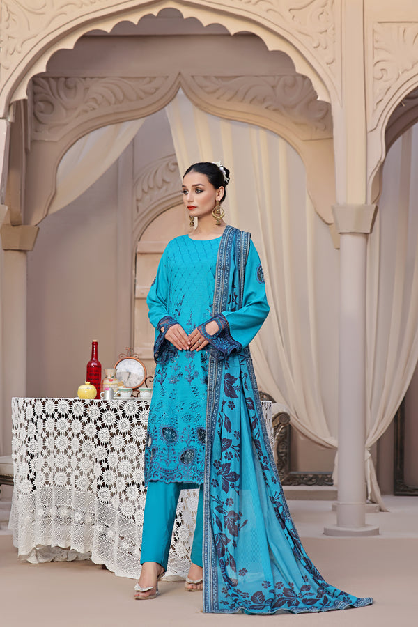 Semi Stitched 3 Pcs Embroidered Chikankari & Laserkari Lawn Collection