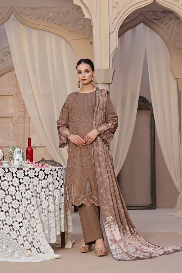 Semi Stitched 3 Pcs Embroidered Chikankari & Laserkari Lawn Collection