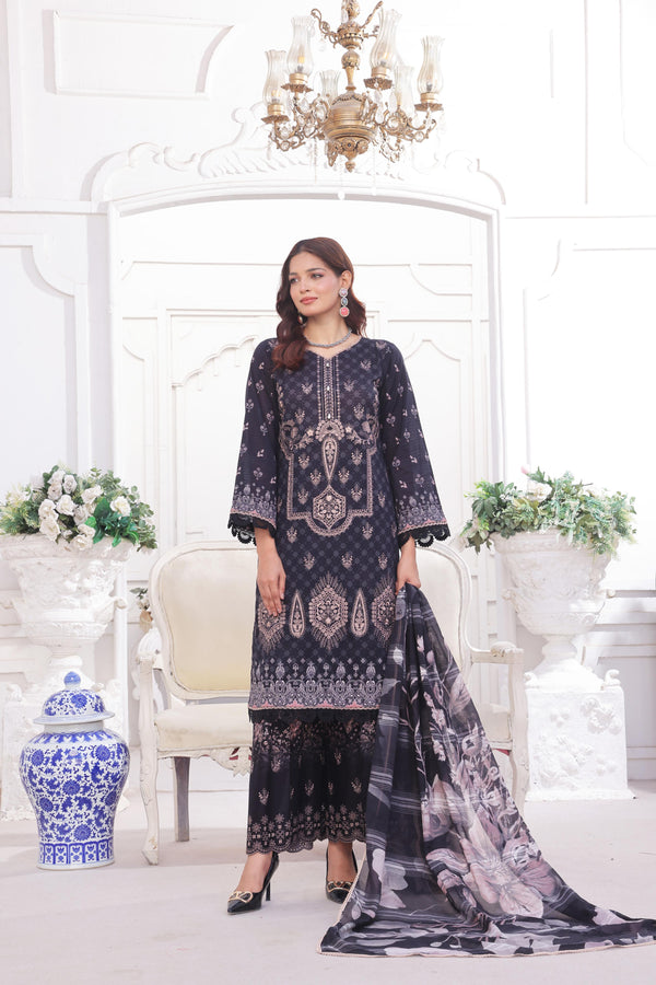 Launching New Un-Stitched  3 Pcs Premium Chiken-Kari Bana Dora Digital Printed Lawn Collection